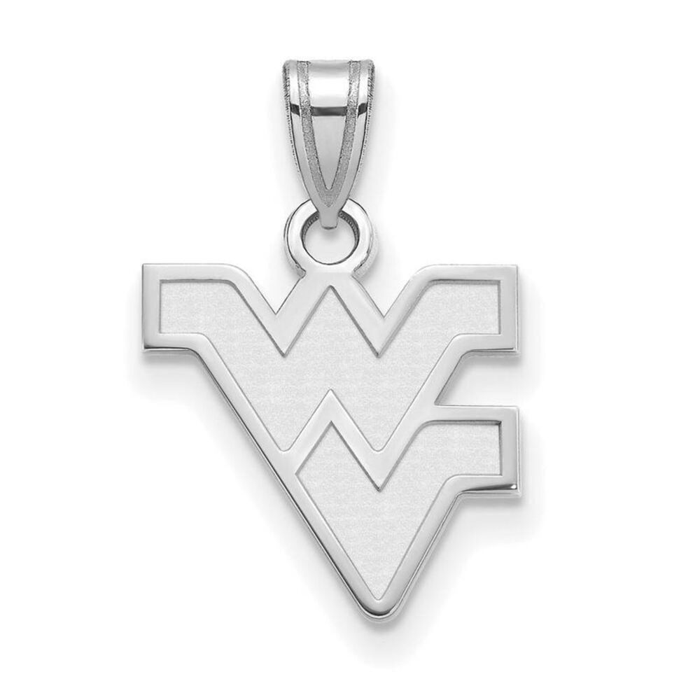 Sterling Silver West Virginia U. Small Logo Pendant